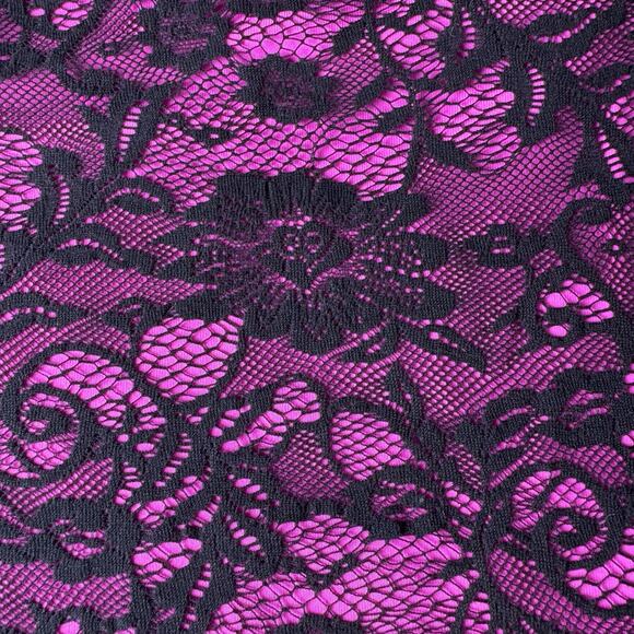 BOSTON PAPER Y2K Lace Camisole Tank Top Black Pink Floral Medium Sexy Chic - Picture 4 of 6